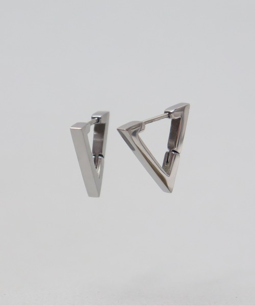 ieLS（イエルズ）の「金属アレルギー対応「ieLS」ステンレス　トライアングルフープピアス（ピアス（両耳用）・メンズ・ブラック/シルバー/ゴールド・ONE SIZE）」の3枚目の写真