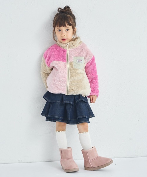 pairmanon（ペアマノン）の「【ましゅまろボア】洗える/軽い/ふんわり ユニセックス 配色ボアフリースブルゾン（ブルゾン・キッズ・ベージュ系その他/ブルー系その他/その他/ピンク系その他・100/110/120/130/140/150/90）」の14枚目の写真