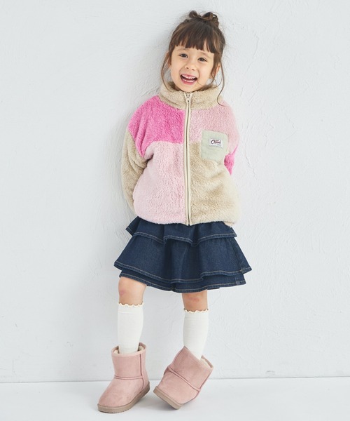 pairmanon（ペアマノン）の「【ましゅまろボア】洗える/軽い/ふんわり ユニセックス 配色ボアフリースブルゾン（ブルゾン・キッズ・ベージュ系その他/ブルー系その他/その他/ピンク系その他・100/110/120/130/140/150/90）」の15枚目の写真