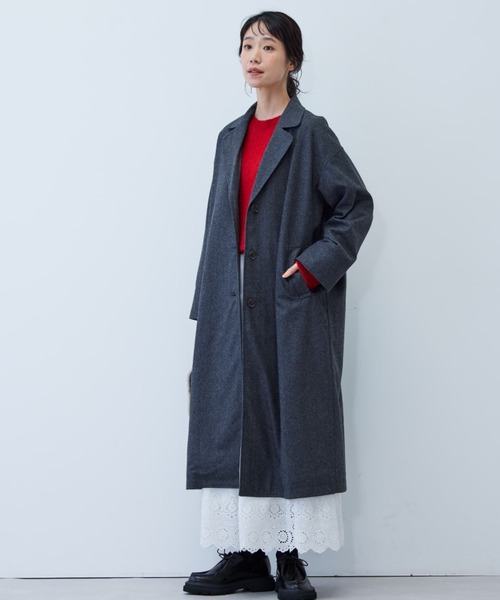 セール】リブ イン コンフォート 長く愛せる ウール混素材の上品ロング