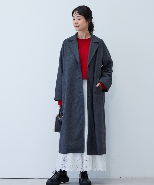 セール】リブ イン コンフォート 長く愛せる ウール混素材の上品ロング