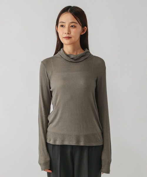 イファト フィンケルシュタイン カットソー 長袖 ハイネック F 茶 ElegChic tシャツ ハイネック指穴カットソー 長袖 レディース