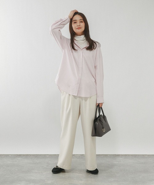 GLOBAL WORK（グローバルワーク）の「Fffit エフィット/温度調節ストレッチハイネックTシャツ長袖/580816（Tシャツ/カットソー・レディース・ブラウン系その他6/チャコールグレー/オフホワイト/ピンク系その他6/ホワイト/ブラック・X-LARGE/SMALL/LARGE/MEDIUM）」の20枚目の写真