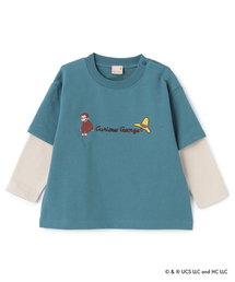 petit main | 【おさるのジョージ】重ね着長袖トレーナー(スウェット)