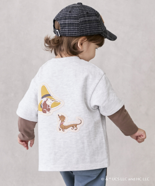 petit main（プティマイン）の「【おさるのジョージ】重ね着長袖トレーナー（スウェット・キッズ・ブルーグリーン/チャコール/ホワイト系その他・130cm/110cm/120cm/100cm/80ｃｍ/90cm）」の4枚目の写真