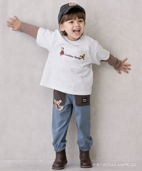 petit main（プティマイン）の「【おさるのジョージ】重ね着長袖トレーナー（スウェット・キッズ・ブルーグリーン/チャコール/ホワイト系その他・130cm/110cm/120cm/100cm/80ｃｍ/90cm）」の7枚目の写真