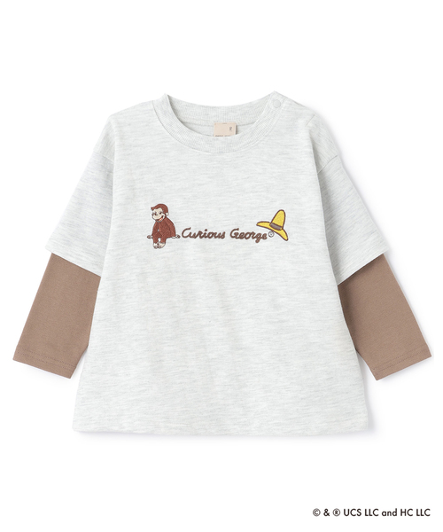 petit main（プティマイン）の「【おさるのジョージ】重ね着長袖トレーナー（スウェット・キッズ・ブルーグリーン/チャコール/ホワイト系その他・130cm/110cm/120cm/100cm/80ｃｍ/90cm）」の8枚目の写真