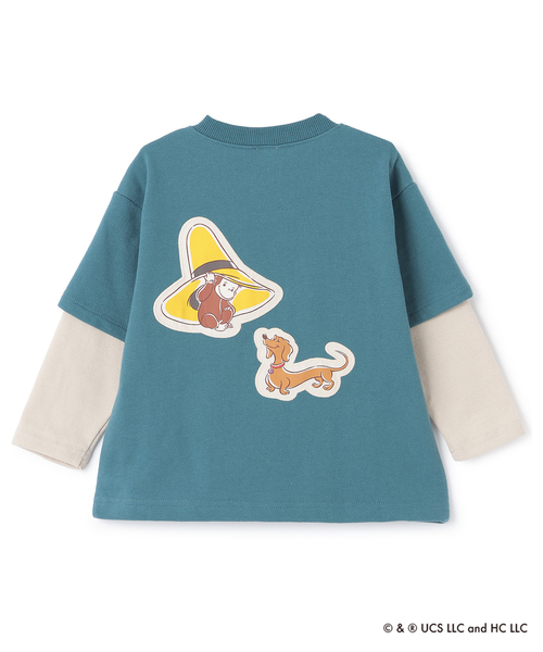 petit main（プティマイン）の「【おさるのジョージ】重ね着長袖トレーナー（スウェット・キッズ・ブルーグリーン/チャコール/ホワイト系その他・130cm/110cm/120cm/100cm/80ｃｍ/90cm）」の9枚目の写真