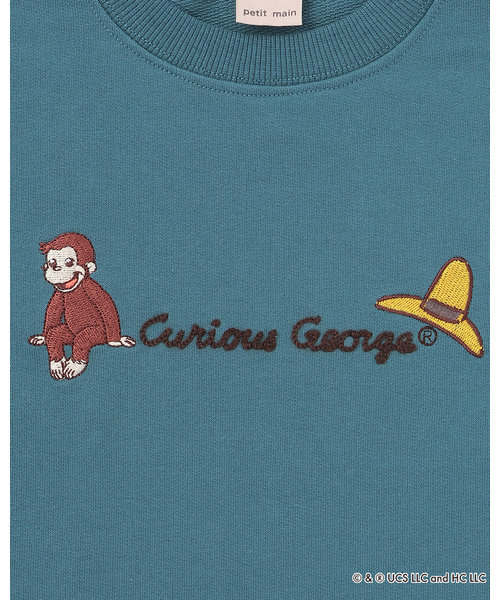 petit main（プティマイン）の「【おさるのジョージ】重ね着長袖トレーナー（スウェット・キッズ・ブルーグリーン/チャコール/ホワイト系その他・130cm/110cm/120cm/100cm/80ｃｍ/90cm）」の11枚目の写真