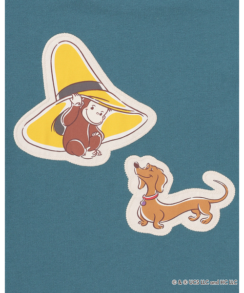 petit main（プティマイン）の「【おさるのジョージ】重ね着長袖トレーナー（スウェット・キッズ・ブルーグリーン/チャコール/ホワイト系その他・130cm/110cm/120cm/100cm/80ｃｍ/90cm）」の15枚目の写真