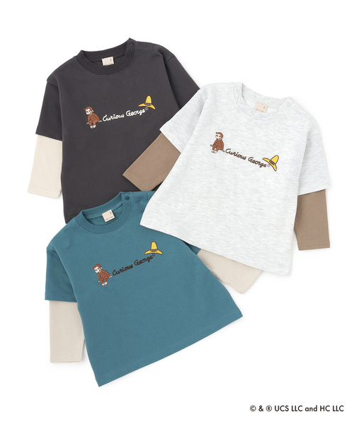 petit main（プティマイン）の「【おさるのジョージ】重ね着長袖トレーナー（スウェット・キッズ・ブルーグリーン/チャコール/ホワイト系その他・130cm/110cm/120cm/100cm/80ｃｍ/90cm）」の18枚目の写真