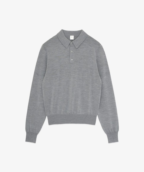 FRONT 11201(フロントワンワントゥーオーワン)の「REDE W-G Merino Polo Sweater(ニット/セーター・メンズ・ネイビー/ホワイト/ブラック/グレー・S/M/L/XL)」の3枚目の写真