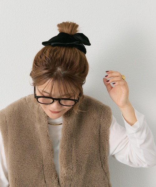 PUAL CE CIN（ピュアルセシン）の「【＠noricorico102企画】ベロアシュシュ（シュシュ・レディース・ブラック/ベージュ系・FREE）」の18枚目の写真