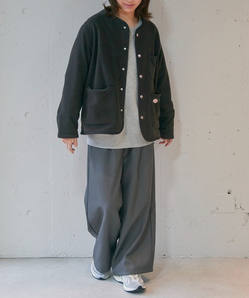 Vincent et Mireille（バンソンエミレイユ）の「【Vincent et Mireille】FLEECE CARDIGAN（カーディガン/ボレロ・レディース・ブラック/ベージュ・36）」の7枚目の写真