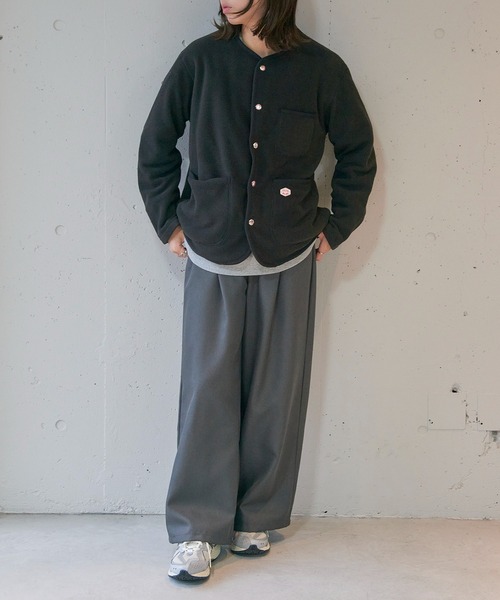 Vincent et Mireille（バンソンエミレイユ）の「【Vincent et Mireille】FLEECE CARDIGAN（カーディガン/ボレロ・レディース・ブラック/ベージュ・36）」の10枚目の写真