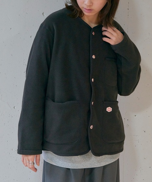 Vincent et Mireille（バンソンエミレイユ）の「【Vincent et Mireille】FLEECE CARDIGAN（カーディガン/ボレロ・レディース・ブラック/ベージュ・36）」の5枚目の写真