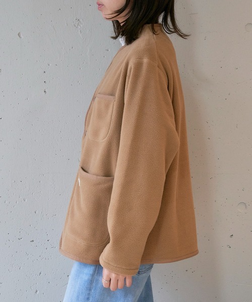 Vincent et Mireille（バンソンエミレイユ）の「【Vincent et Mireille】FLEECE CARDIGAN（カーディガン/ボレロ・レディース・ブラック/ベージュ・36）」の18枚目の写真