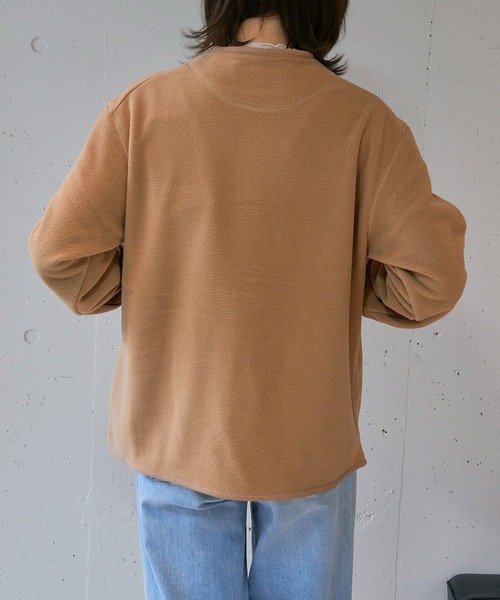 Vincent et Mireille（バンソンエミレイユ）の「【Vincent et Mireille】FLEECE CARDIGAN（カーディガン/ボレロ・レディース・ブラック/ベージュ・36）」の19枚目の写真