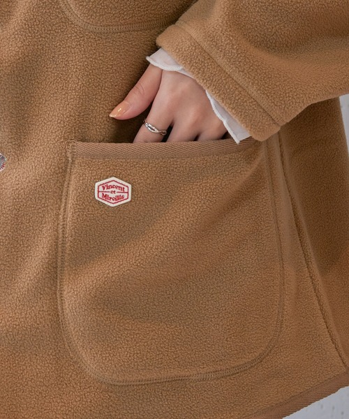 Vincent et Mireille（バンソンエミレイユ）の「【Vincent et Mireille】FLEECE CARDIGAN（カーディガン/ボレロ・レディース・ブラック/ベージュ・36）」の22枚目の写真