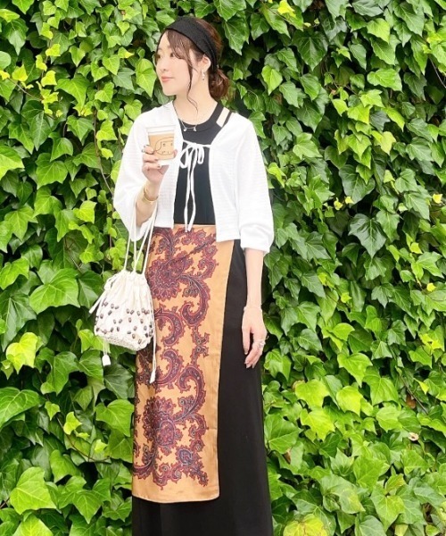 Belle Cie(ベルシー)の「ゆるかわリボン結びショート丈ボレロカーディガン(カーディガン/ボレロ・レディース・ブラック/グレー/ホワイト・FREE)」の9枚目の写真