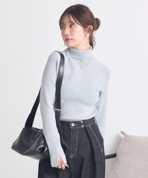 earth music&ecology(アースミュージックアンドエコロジー)の「レンチング(TM)エコヴェロ(TM)(リブタートル)(ニット/セーター・レディース・レッド/ブラウン/ブラック/アイボリー/グレー/その他7・S/M)」の20枚目の写真