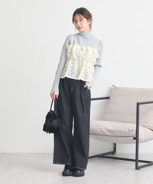 earth music&ecology(アースミュージックアンドエコロジー)の「レンチング(TM)エコヴェロ(TM)(リブタートル)(ニット/セーター・レディース・レッド/ブラウン/ブラック/アイボリー/グレー/その他7・S/M)」の21枚目の写真