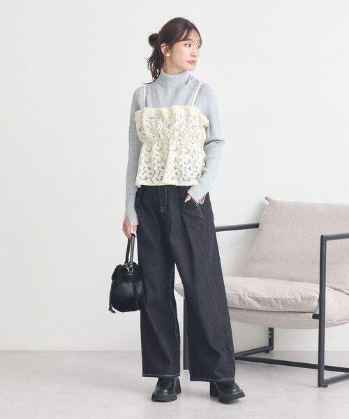 earth music&ecology(アースミュージックアンドエコロジー)の「レンチング(TM)エコヴェロ(TM)(リブタートル)(ニット/セーター・レディース・レッド/ブラウン/ブラック/アイボリー/グレー/その他7・S/M)」の22枚目の写真