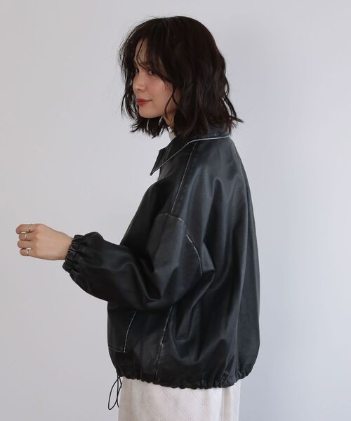 ELENCARE DUE（エレンカーレデュエ）の「・ELENCARE DUE 合成皮革ブルゾン（ブルゾン・レディース・ブラック/ブラウン/ボルドー・FREE）」の7枚目の写真