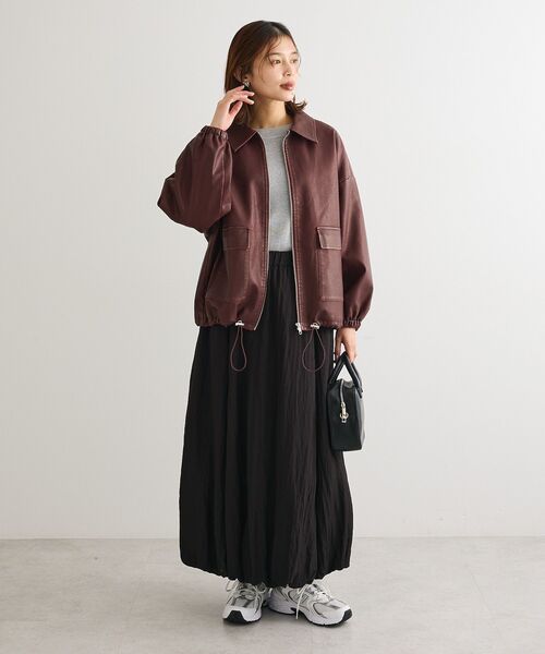 ELENCARE DUE（エレンカーレデュエ）の「・ELENCARE DUE 合成皮革ブルゾン（ブルゾン・レディース・ブラック/ブラウン/ボルドー・FREE）」の11枚目の写真