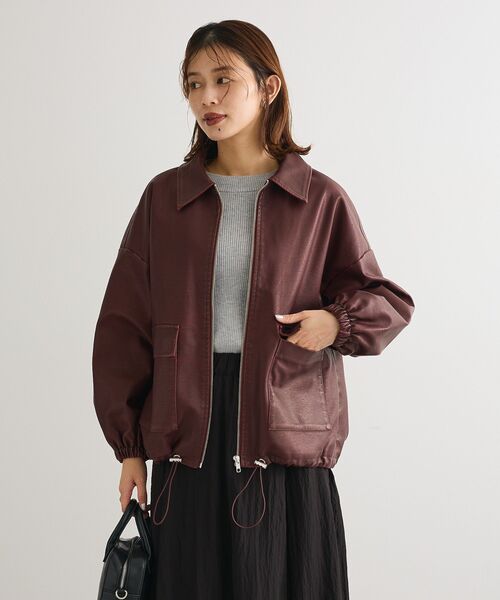 ELENCARE DUE（エレンカーレデュエ）の「・ELENCARE DUE 合成皮革ブルゾン（ブルゾン・レディース・ブラック/ブラウン/ボルドー・FREE）」の14枚目の写真