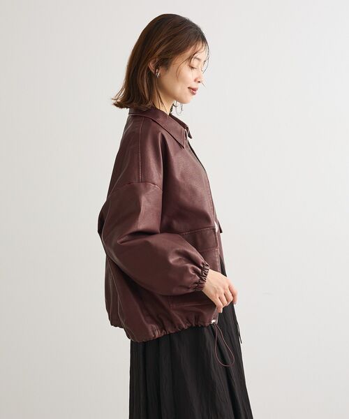 ELENCARE DUE（エレンカーレデュエ）の「・ELENCARE DUE 合成皮革ブルゾン（ブルゾン・レディース・ブラック/ブラウン/ボルドー・FREE）」の16枚目の写真