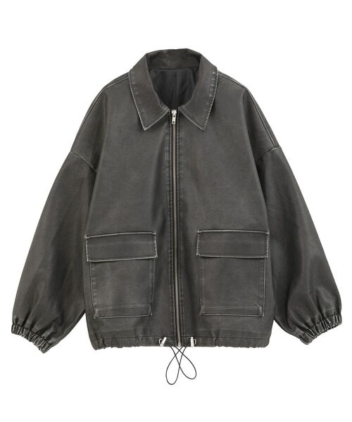 ELENCARE DUE（エレンカーレデュエ）の「・ELENCARE DUE 合成皮革ブルゾン（ブルゾン・レディース・ブラック/ブラウン/ボルドー・FREE）」の17枚目の写真