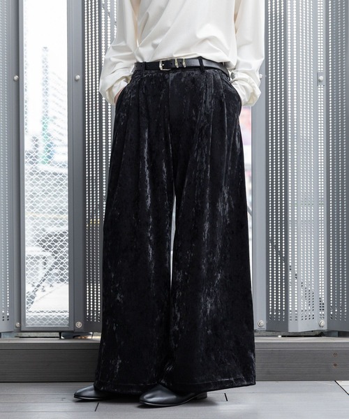 HARE（ハレ）の「【SET UP対応】クラッシュベロアボリュームパンツ(HARE)（その他パンツ・メンズ・ブラック/ブラウン・SMALL/MEDIUM）」の2枚目の写真