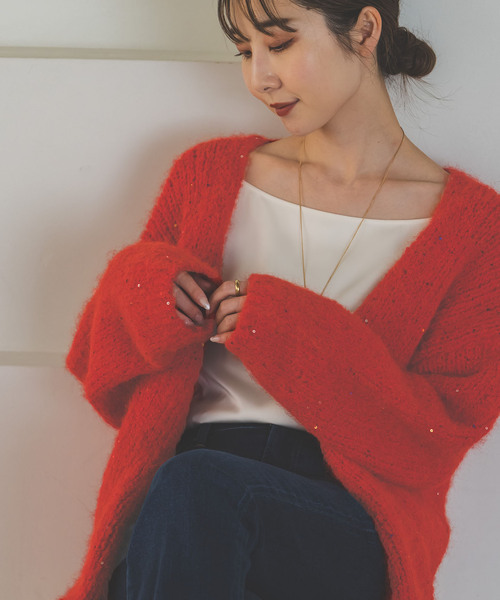 COUTURE D'ADAM/クチュールドアダム Sequin Fluffy Knit カーディガン