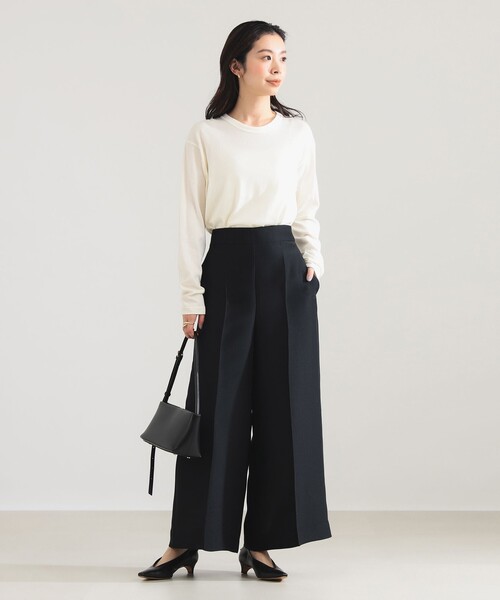 Demi-Luxe BEAMS(デミルクス ビームス)の「【7/24値下げ】SLOANE / 天竺 クルーネック ロングスリーブ Tシャツ(Tシャツ/カットソー・レディース・ブラック/オフホワイト/ブラック系その他3・1/2)」の4枚目の写真
