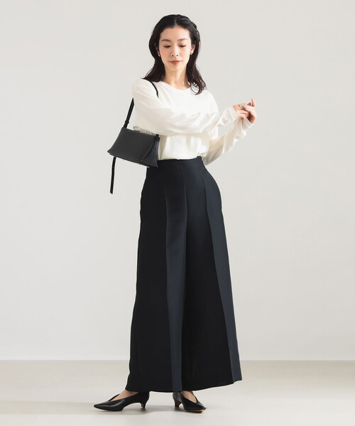 Demi-Luxe BEAMS(デミルクス ビームス)の「【7/24値下げ】SLOANE / 天竺 クルーネック ロングスリーブ Tシャツ(Tシャツ/カットソー・レディース・ブラック/オフホワイト/ブラック系その他3・1/2)」の6枚目の写真