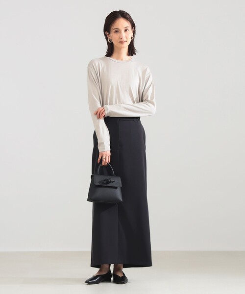 Demi-Luxe BEAMS(デミルクス ビームス)の「【7/24値下げ】SLOANE / 天竺 クルーネック ロングスリーブ Tシャツ(Tシャツ/カットソー・レディース・ブラック/オフホワイト/ブラック系その他3・1/2)」の9枚目の写真