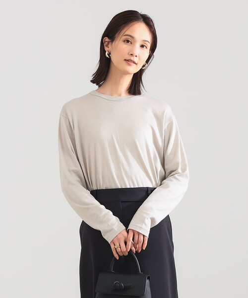Demi-Luxe BEAMS(デミルクス ビームス)の「【7/24値下げ】SLOANE / 天竺 クルーネック ロングスリーブ Tシャツ(Tシャツ/カットソー・レディース・ブラック/オフホワイト/ブラック系その他3・1/2)」の12枚目の写真
