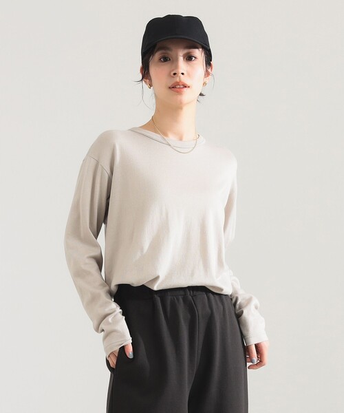 Demi-Luxe BEAMS(デミルクス ビームス)の「【7/24値下げ】SLOANE / 天竺 クルーネック ロングスリーブ Tシャツ(Tシャツ/カットソー・レディース・ブラック/オフホワイト/ブラック系その他3・1/2)」の17枚目の写真