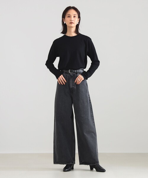 Demi-Luxe BEAMS(デミルクス ビームス)の「【7/24値下げ】SLOANE / 天竺 クルーネック ロングスリーブ Tシャツ(Tシャツ/カットソー・レディース・ブラック/オフホワイト/ブラック系その他3・1/2)」の20枚目の写真