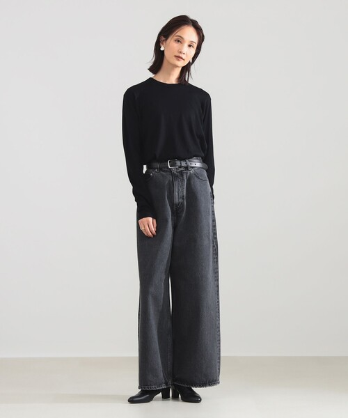 Demi-Luxe BEAMS(デミルクス ビームス)の「【7/24値下げ】SLOANE / 天竺 クルーネック ロングスリーブ Tシャツ(Tシャツ/カットソー・レディース・ブラック/オフホワイト/ブラック系その他3・1/2)」の21枚目の写真