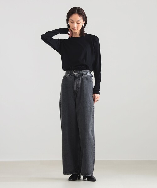 Demi-Luxe BEAMS(デミルクス ビームス)の「【7/24値下げ】SLOANE / 天竺 クルーネック ロングスリーブ Tシャツ(Tシャツ/カットソー・レディース・ブラック/オフホワイト/ブラック系その他3・1/2)」の22枚目の写真
