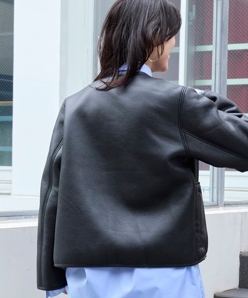 Traditional Weatherwear(トラディショナルウェザーウェア)の「【Traditional Weatherwear】エコムートンリバーシブルジャケット(その他アウター・レディース・ブラック・34)」の21枚目の写真