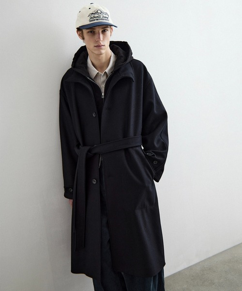 Super140s マルチウェイ メルトンオーバーサイズスタンドコート