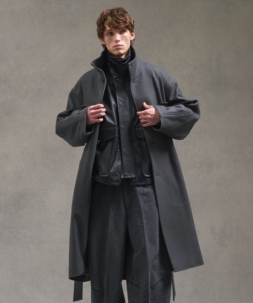 Super140s マルチウェイ メルトンオーバーサイズスタンドコート