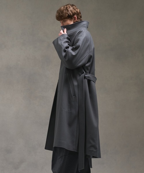 Super140s マルチウェイ メルトンオーバーサイズスタンドコート