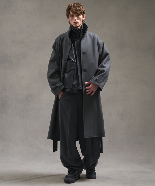 Super140s マルチウェイ メルトンオーバーサイズスタンドコート