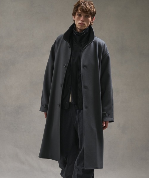 Super140s マルチウェイ メルトンオーバーサイズスタンドコート
