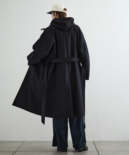 Super140s マルチウェイ メルトンオーバーサイズスタンドコート