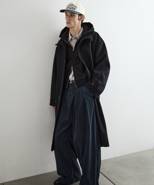 Super140s マルチウェイ メルトンオーバーサイズスタンドコート